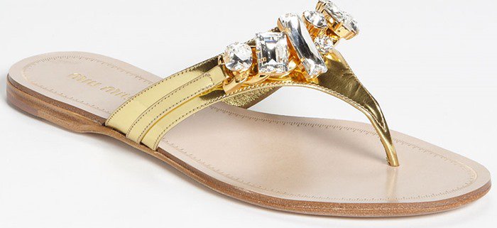 Miu Miu Jeweled Thong Sandal