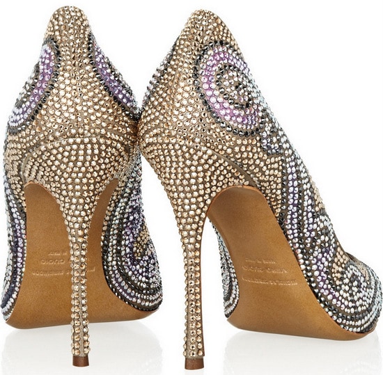 Nicholas Kirkwood Swarovski Crystal-Embellished Suede Pumps