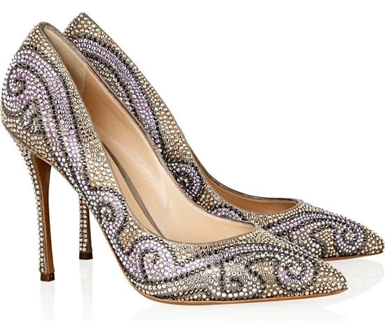 Nicholas Kirkwood Swarovski crystal-embellished suede pumps