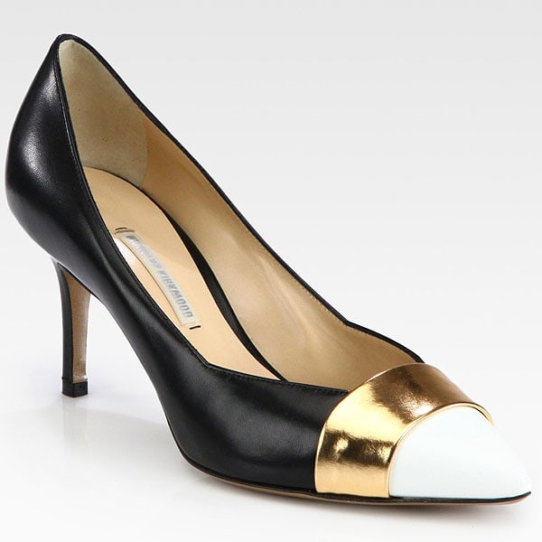 Nicholas Kirkwood Metallic Trim Cap-Toe Pumps