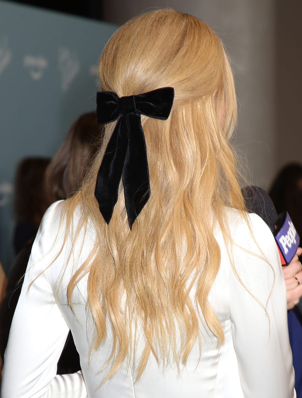Embellished with an oversized velvet bow, Nicole Kidman's black Jennifer Behr barrette is a playfully pretty way to tame your mane