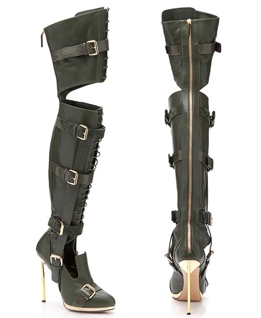 Prabal Gurung Over The Knee Boot in Olive