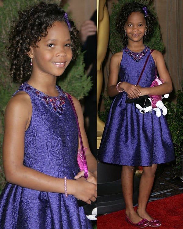 Quvenzhane Wallis in David Meister at the 85th Academy Awards Nominees Luncheon