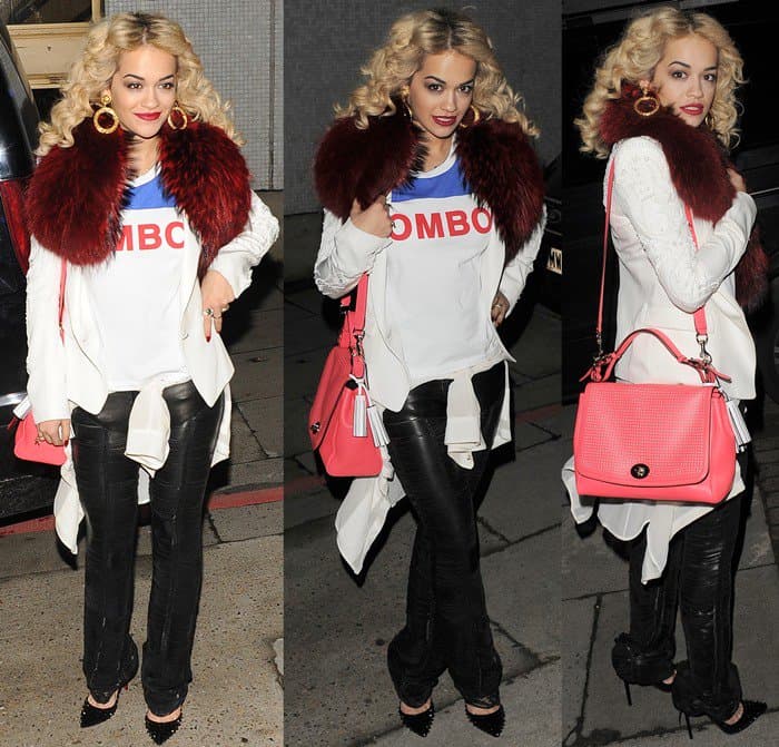 Rita Ora leaving the London studios after taping her appearance on the "Graham Norton Show" in London on February 14, 2013