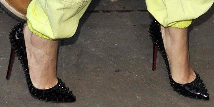 Rita Ora's feet in spiked Christian Louboutin heels