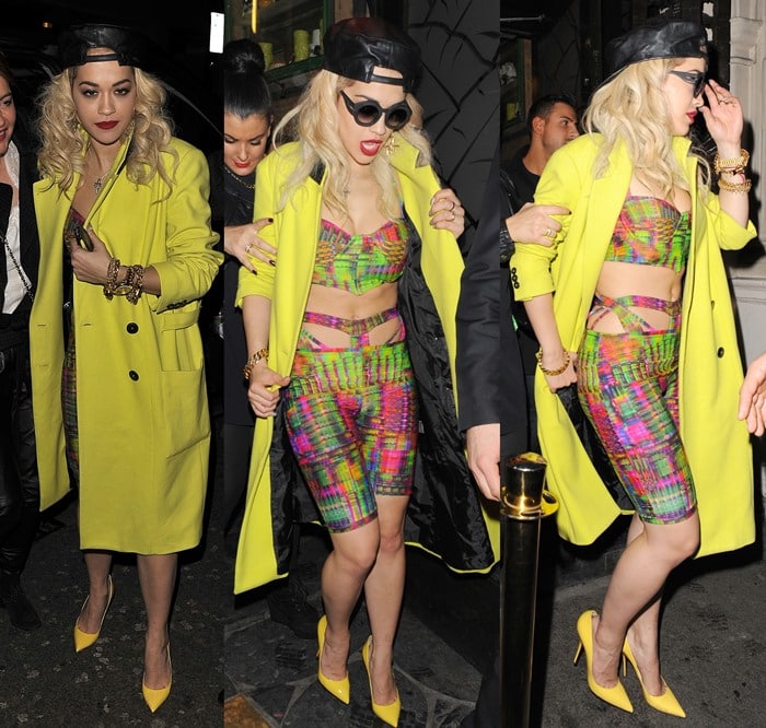 Rita Ora was spotted leaving Mahiki bar in a very unusual bodysuit