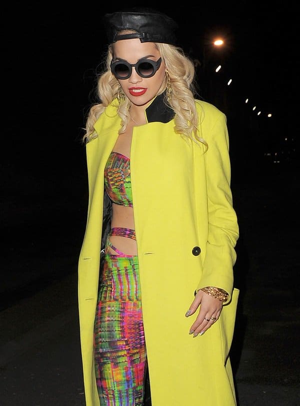 Rita Ora exudes cool in a leather hat and sunglasses