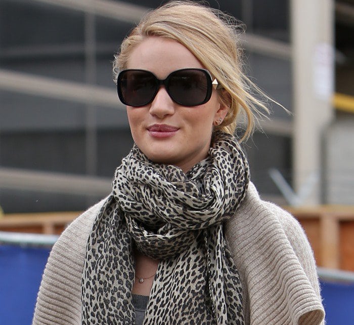 Rosie Huntington-Whiteley arriving at the LAX airport from London on February 19, 2013