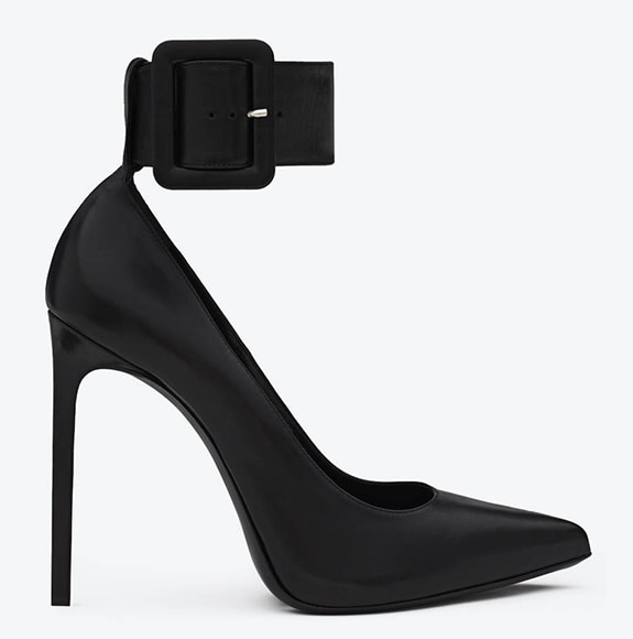 Saint Laurent Paris Pumps with Black Leather Ankle Strap