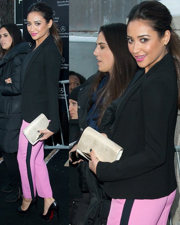 Shay Mitchell at the Diane von Furstenberg show during Mercedes-Benz Fashion Week Spring/Summer 2013