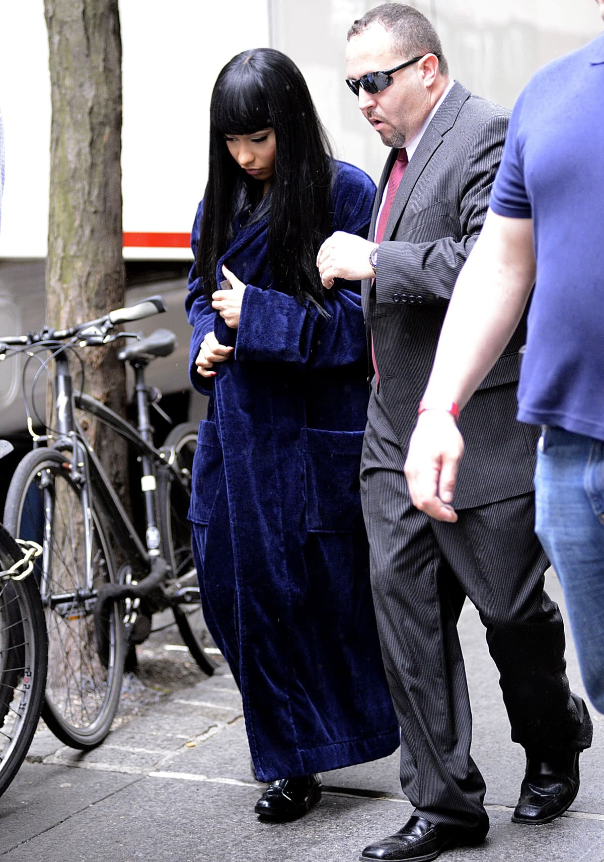 Singer Nicki Minaj is seen on the set of "The Other Woman"