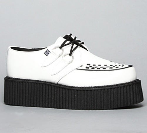 T.U.K. The Mondo Creeper Shoe in White Leather