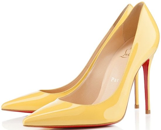 christian louboutin decollete yellow