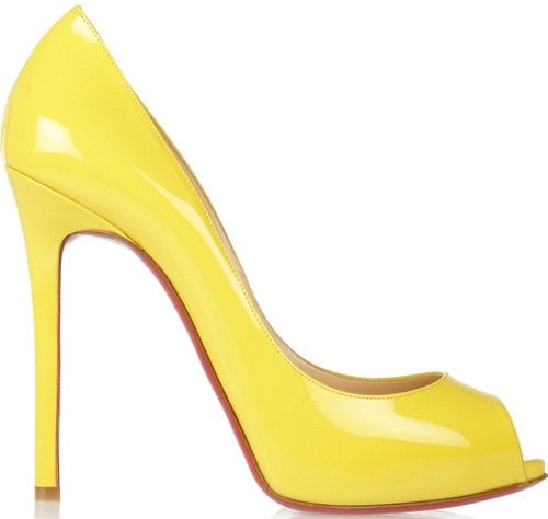 Christian Louboutin Flo 120 Patent Peep-Toe Pumps