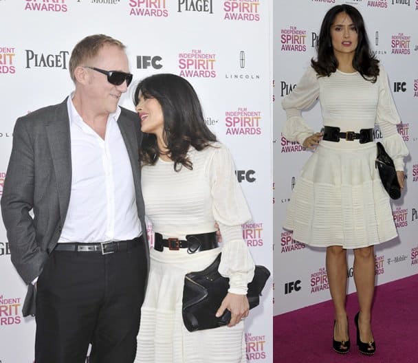 Salma Hayek and her husband Francois-Henri Pinault at the 2013 Film Independent Spirit Awards