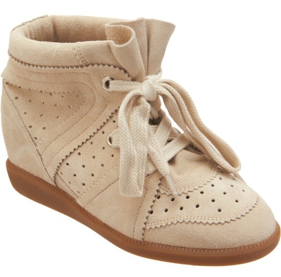 Isabel Marant "Bobby" Wedge Sneakers in Chalk