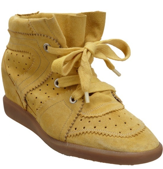 Isabel Marant "Bobby" Wedge Sneakers in Yellow