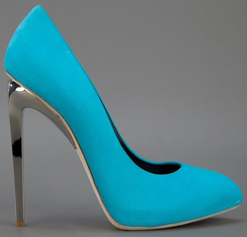 Giuseppe Zanotti Mirror Heel Pumps in Turquoise