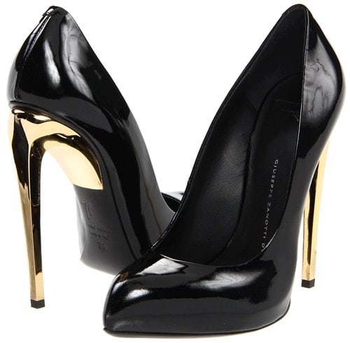 giuseppe zanotti mirror heel pump patent black