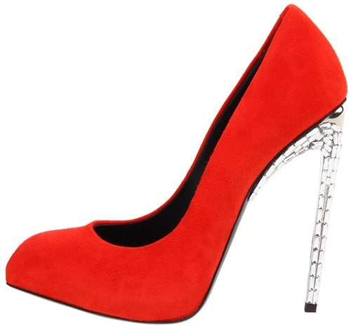 Giuseppe Zanotti Crystal Heel Pumps in Fiamma in Red