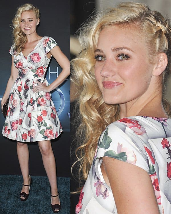 AJ Michalka channels spring with a floral dress, perfect for 'The Host' premiere night