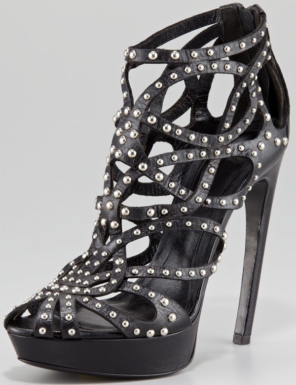 Alexander McQueen Studded Leather Cage Booties