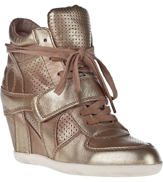 Ash Bowie Wedge Sneakers in Metallic Bronze