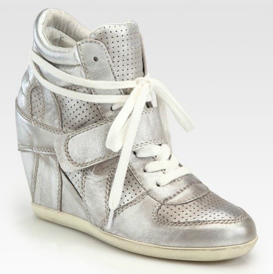 Ash Bowie Wedge Sneakers in Metallic Silver