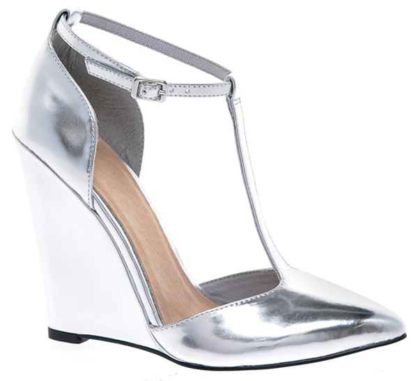 Asos 'Pivotal' Wedges in Metallic Silver