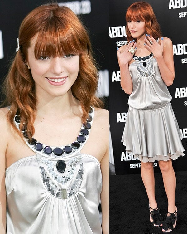 Bella Thorne paraded her stems at the premiere of Abduction