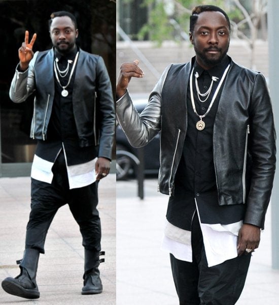 Black Eyed Peas front man Will.i.am filming on location his new music video in downtown Los Angeles