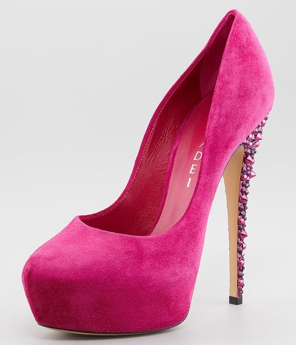 Berry Colored Casadei Studded Pumps