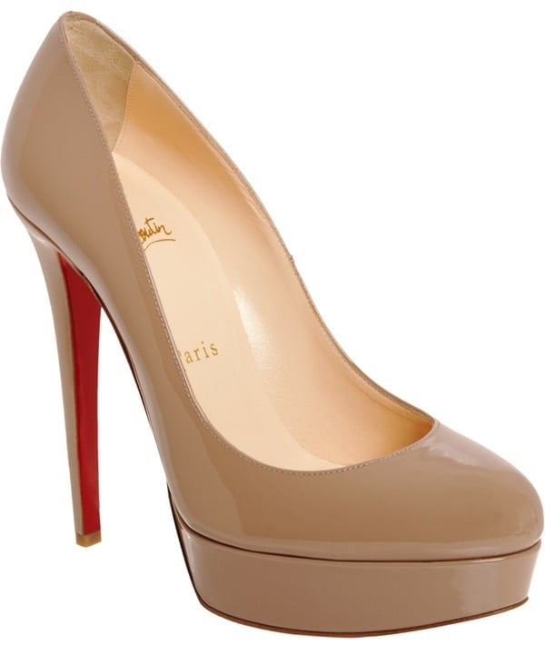 Christian Louboutin 'Bianca' 140 Nude Patent Leather