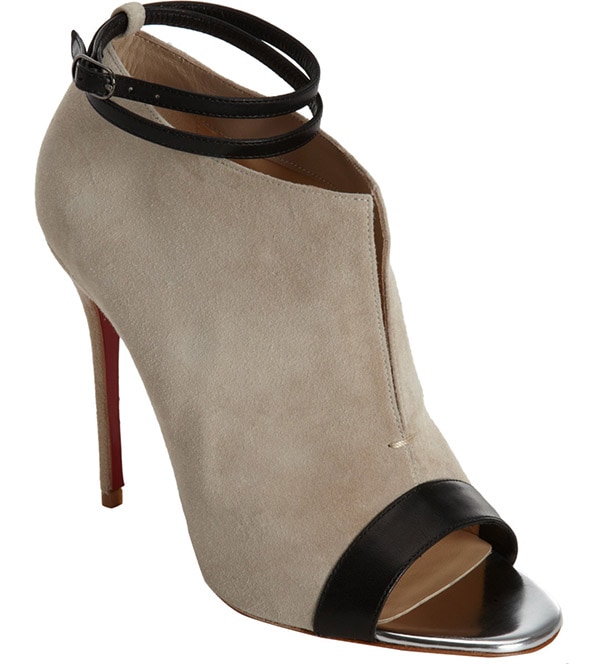 Christian Louboutin Diptic Booties in Taupe Suede