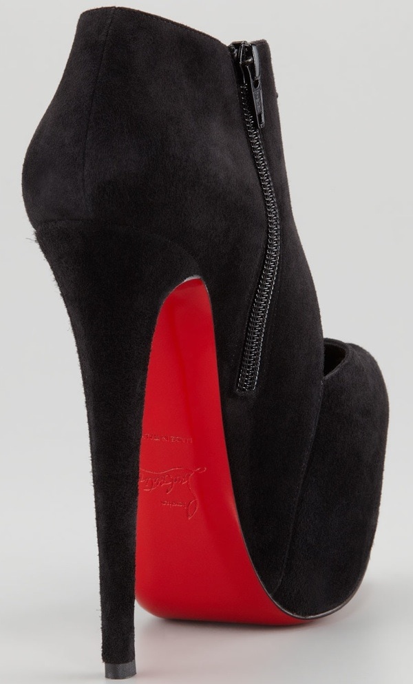 Christian Louboutin 'Donue' Open-Front Red-Sole Booties