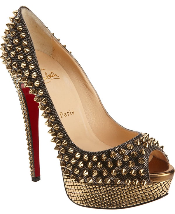 Christian Louboutin Lady Peep Spike Pumps