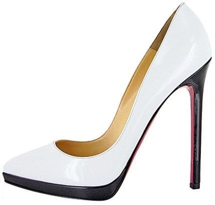 christian louboutin colorblock pigalle plato white on black