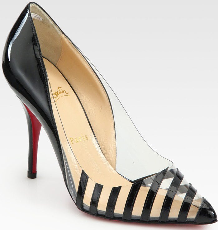 Christian Louboutin Pivichic Striped Patent Leather Pumps