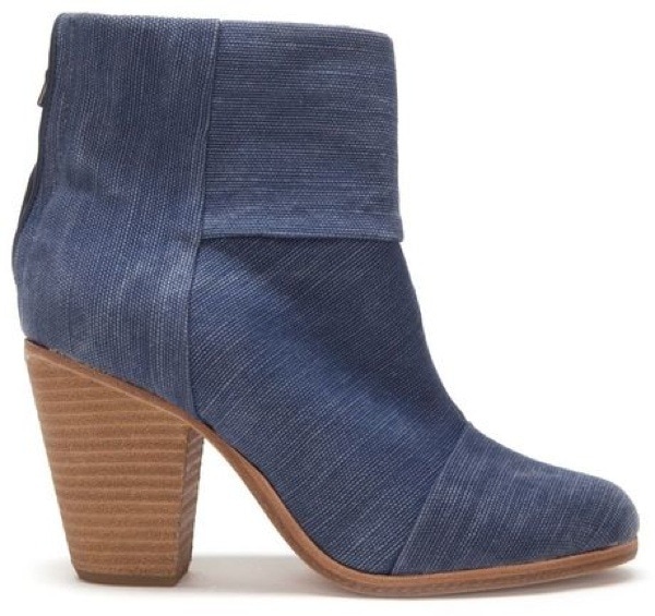 Classic Newbury Linen Booties Blue Jean Outstep