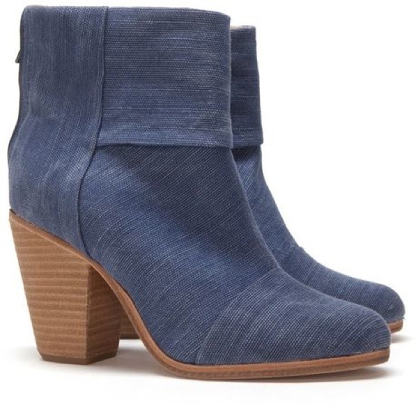 Classic Newbury Linen Booties Blue Jean