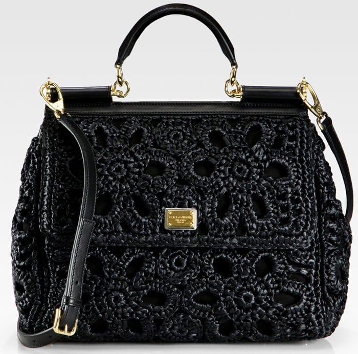 Dolce & Gabbana 'Miss Sicily' Raffia Satchel