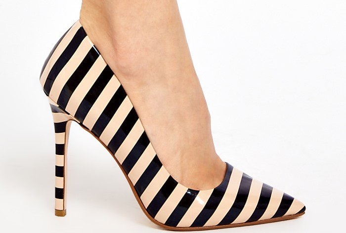 Dune Black Benefit Striped Court Shoes