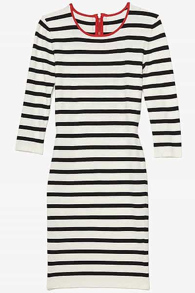 Exclusive for Intermix Contrast Zipper Striped Dress