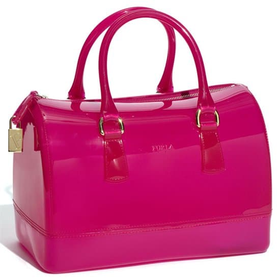 Furla 'Candy' Transparent Rubber Satchel - Dragon Fruit Pink