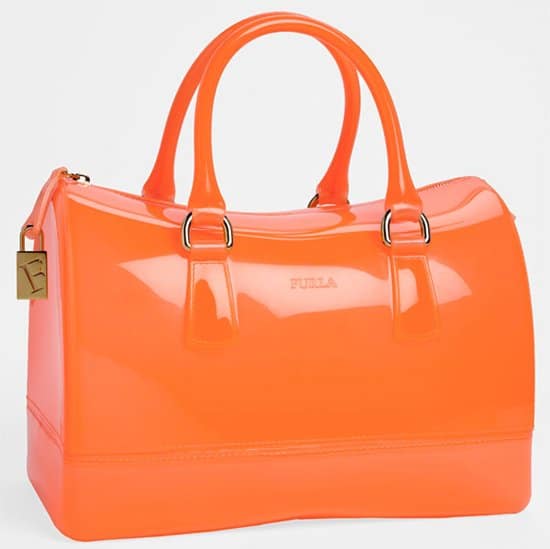 Furla 'Candy' Transparent Rubber Satchel - Juice