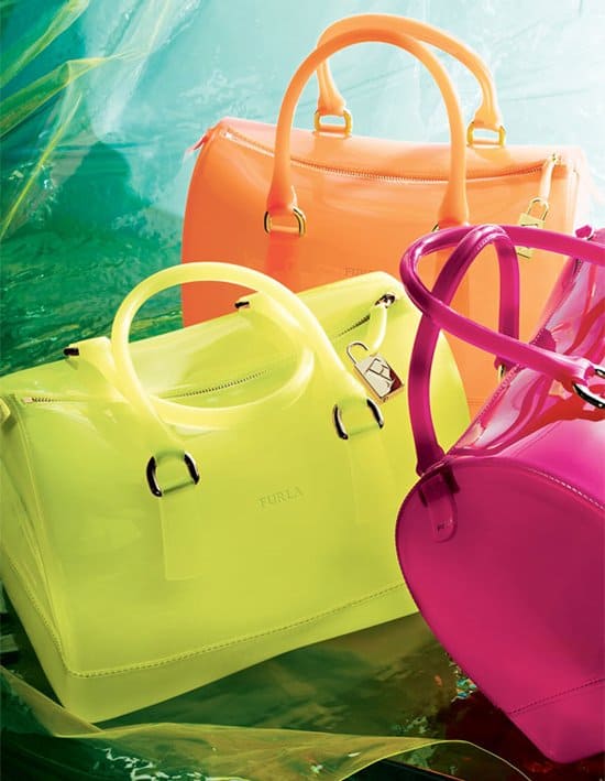 Furla's sweet candy-colored PVC bags