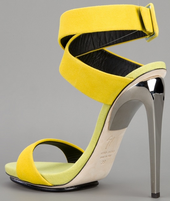 Giuseppe Zanotti Chrome Stiletto Sandals