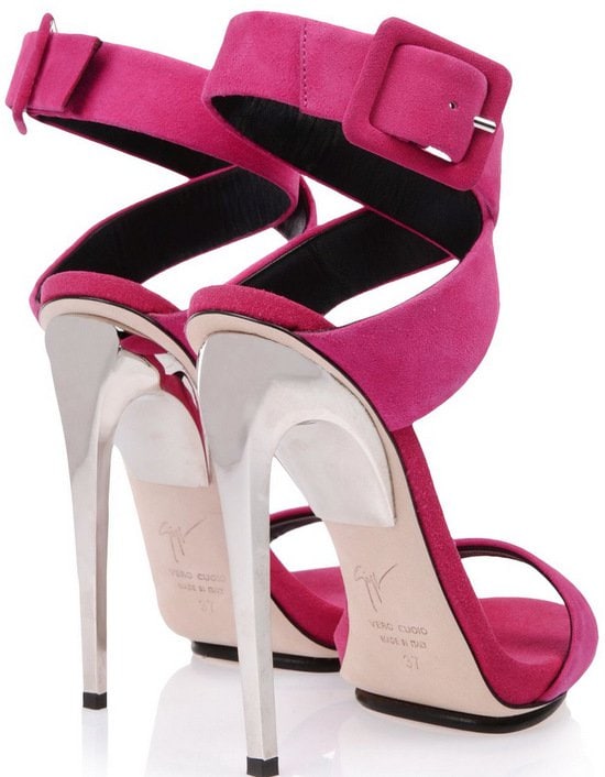 Giuseppe Zanotti Metal-Heeled Suede Sandals