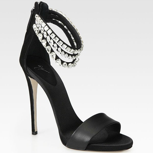 Giuseppe Zanotti Crystal-Encrusted Ankle-Strap Sandals