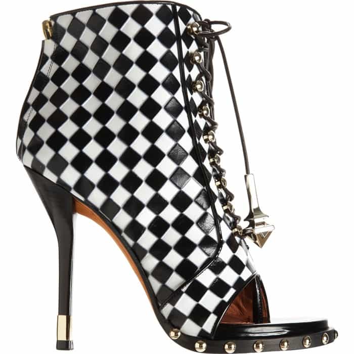 Givenchy Check-Embossed Lace-Up Ankle Boots